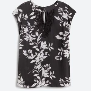 Black and white crocheted tank top